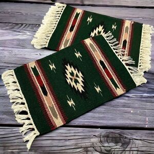 El Paso Saddle Blanket Co  Southwestern Wool Rug Placemats Set of 4.
